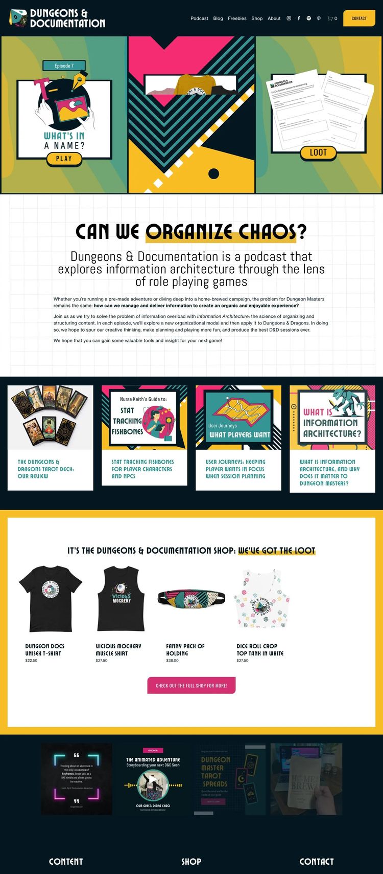 Screenshot 1 of Dungeons & Documentation (Example Squarespace Ecommerce (General) Website)