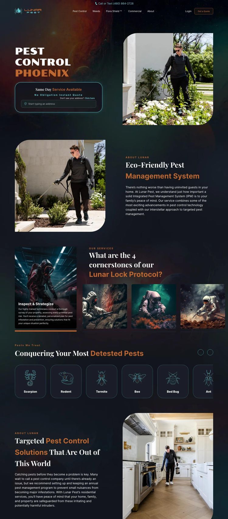 Screenshot 2 of Lunar Pest Control (Example Svelte Pest Control Website)