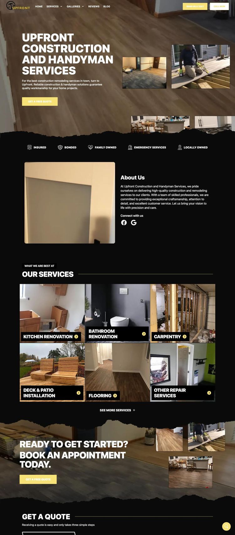 Screenshot 2 of Upfront Construction and Handyman Services (Example undefined Handyman Website)