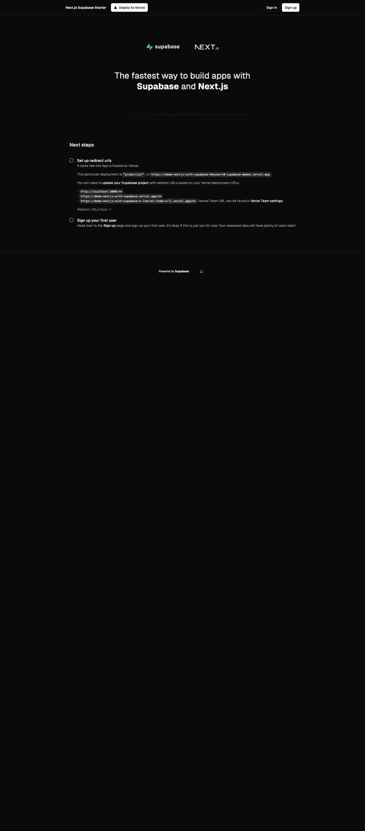Screenshot 1 of Supabase Starter Template