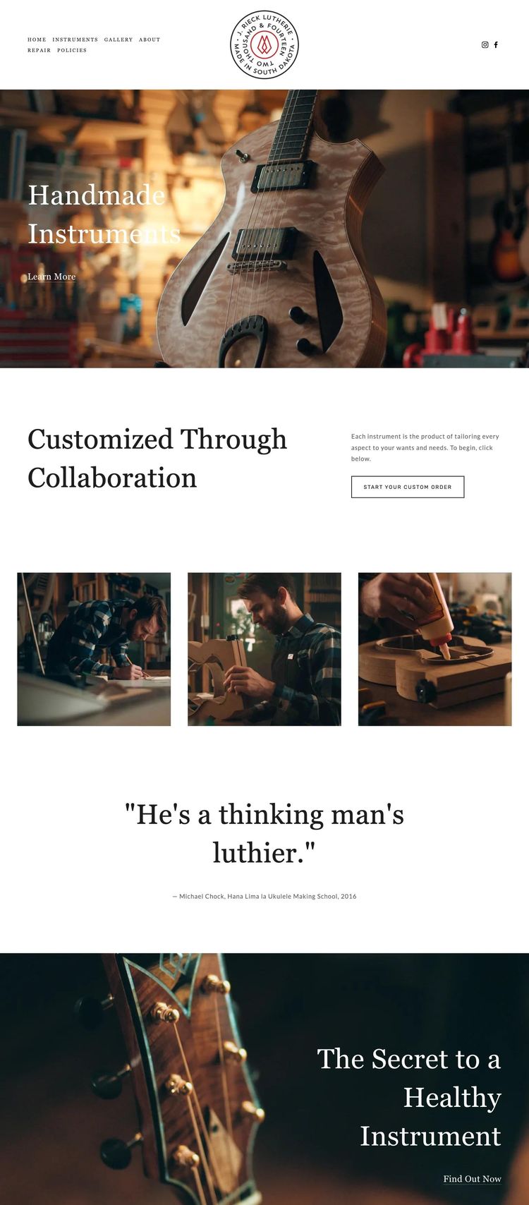 Screenshot 2 of J. Rieck (Example Squarespace Artist Website)
