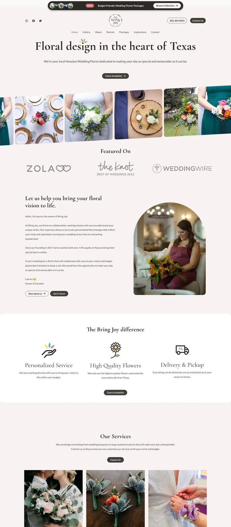 Screenshot 2 of Bring Joy (Example WordPress Wedding Website)