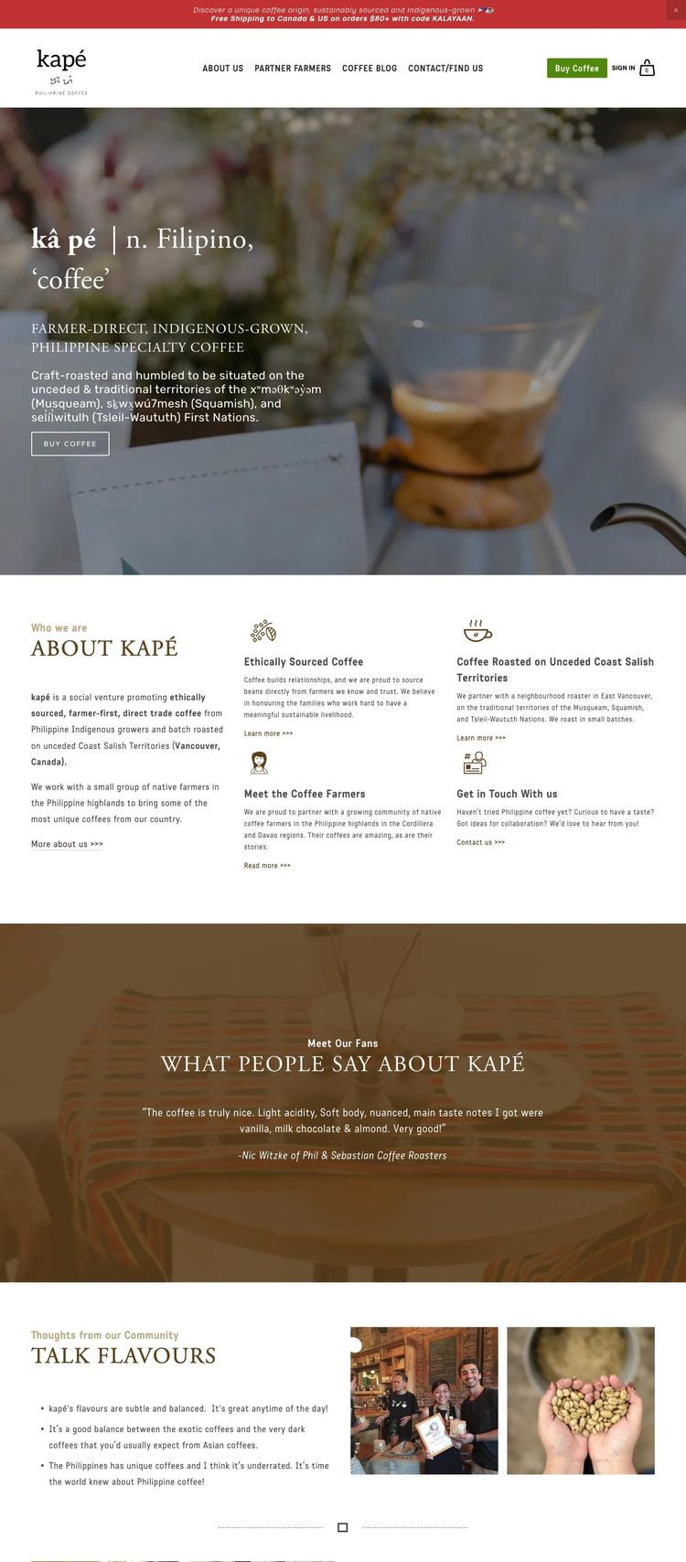 Screenshot 2 of Kape (Example Squarespace Coffee Shop/Café Website)
