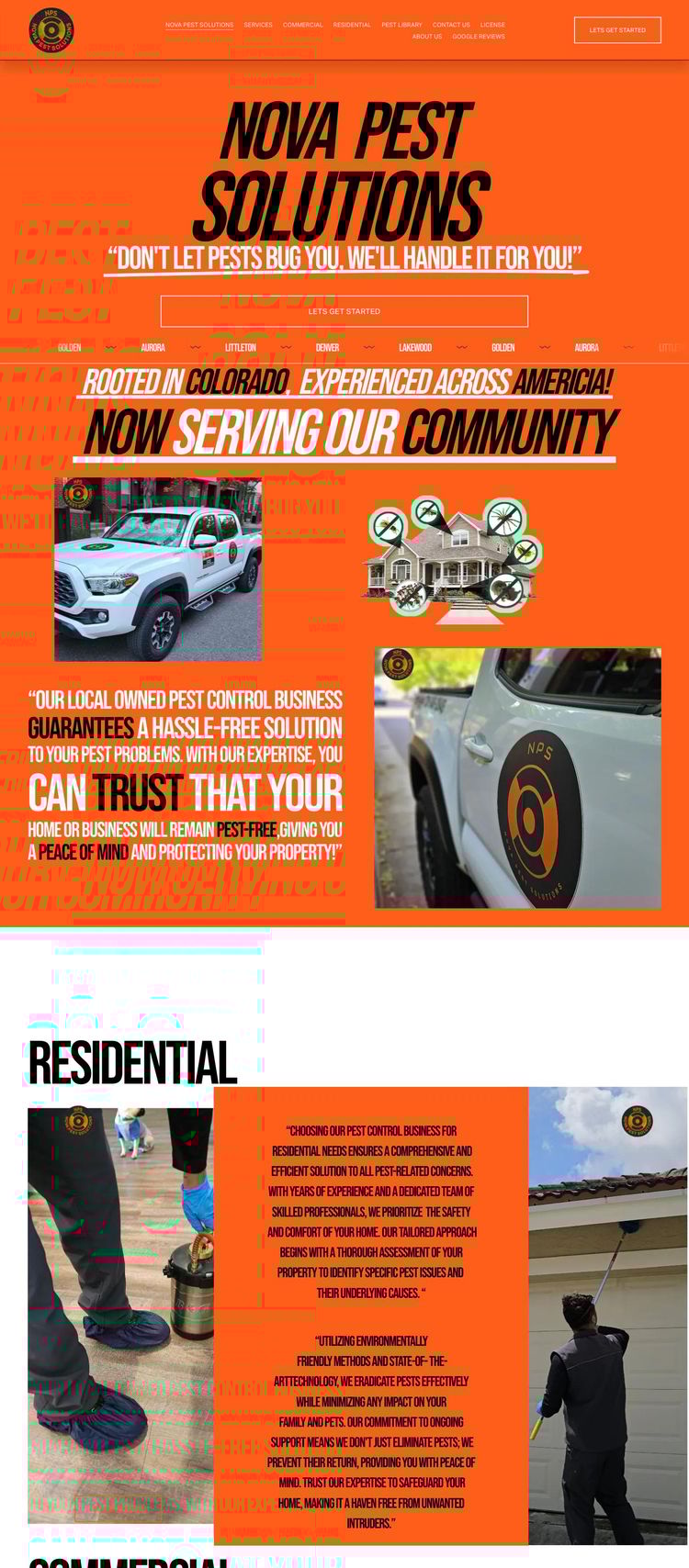 Screenshot 2 of Nova Pest Solutions (Example Squarespace Pest Control Website)