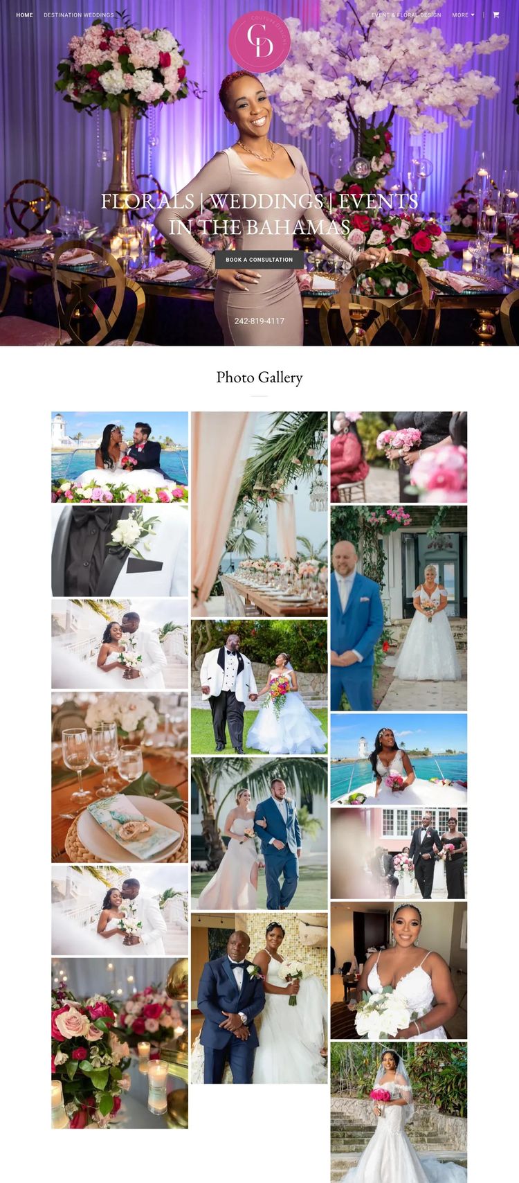 Screenshot 2 of Couture Designs (Example GoDaddy Event Planner Website)