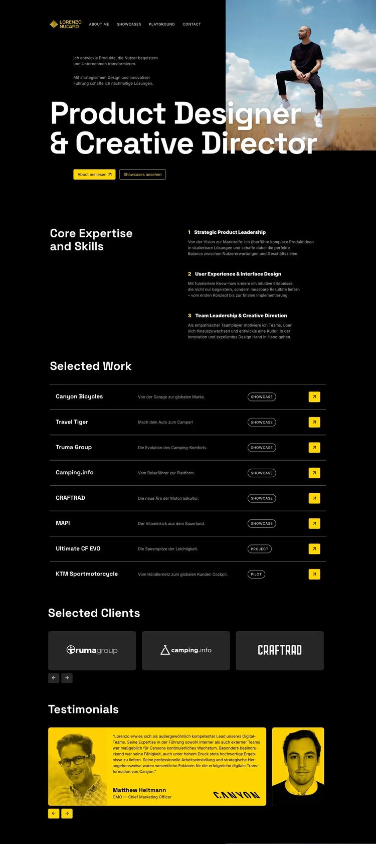 Screenshot 1 of Lorenzo Nucaro (Example Webstudio Website)
