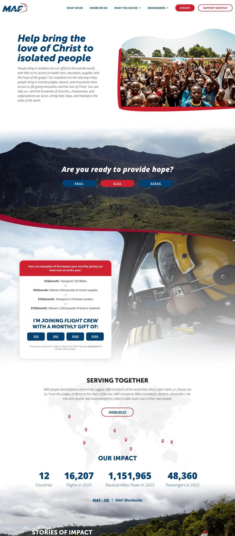 Screenshot 2 of MAF (Example WordPress Nonprofit Organization Website)