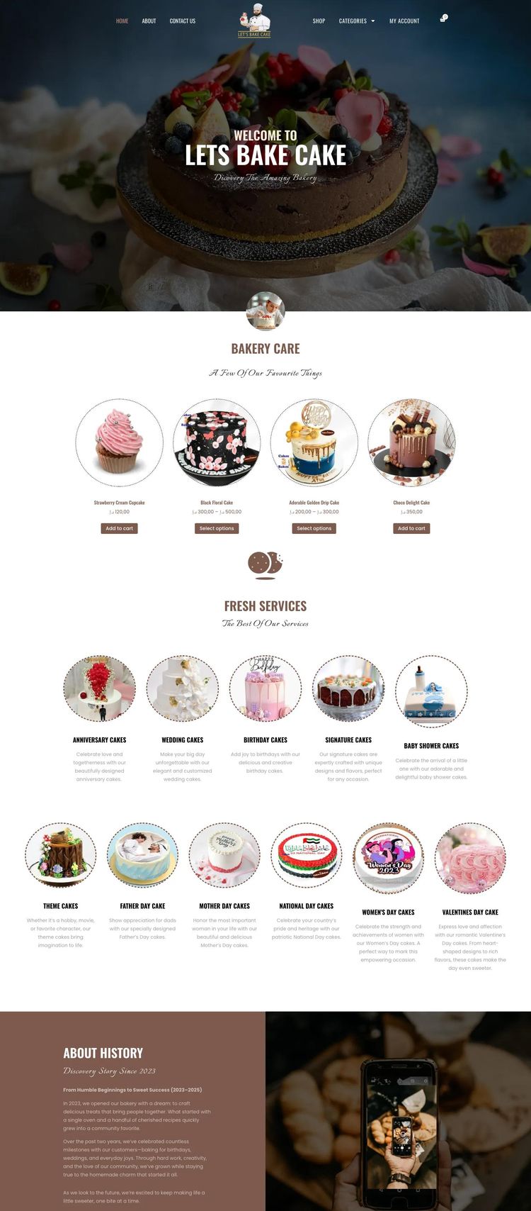 Screenshot 2 of Lets Bake Cake (Example WordPress Bakery Website)