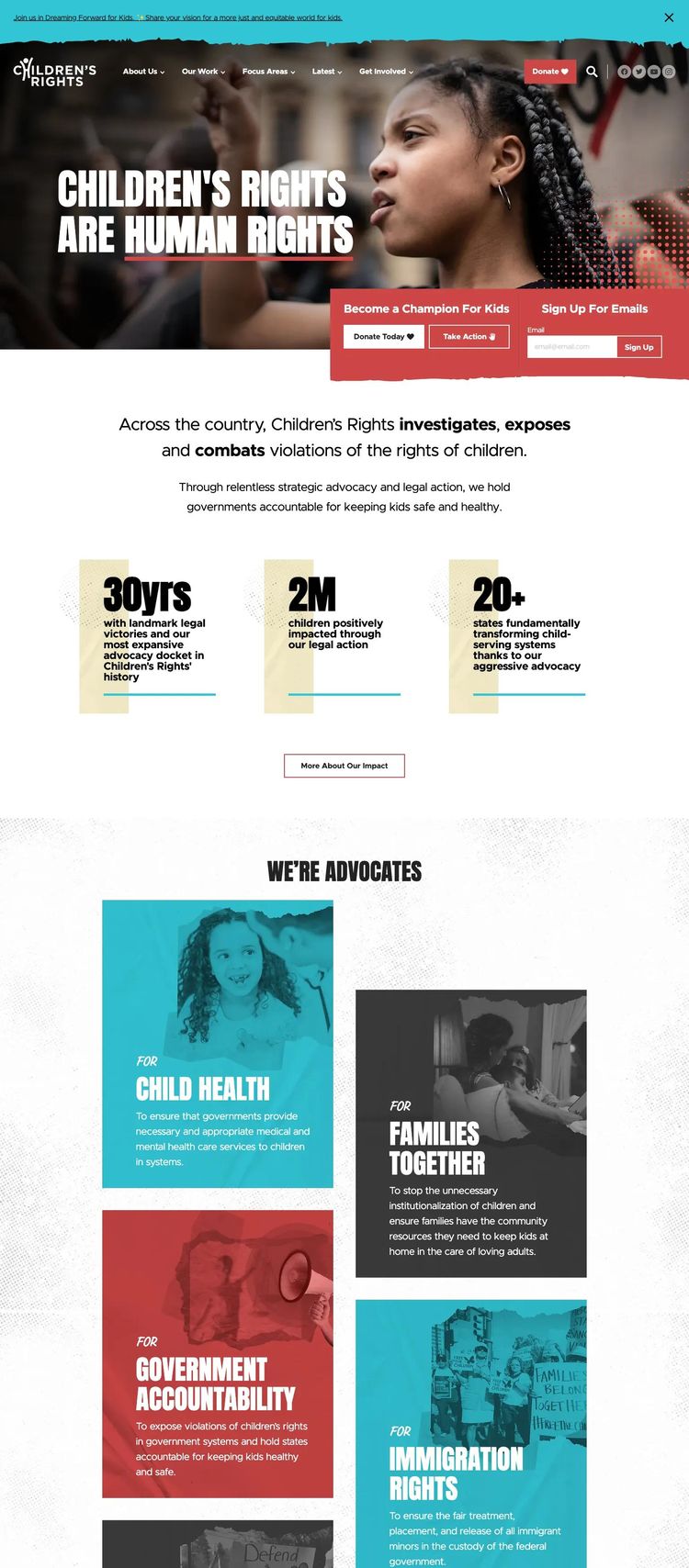 Screenshot 2 of Children's Rights (Example WordPress Nonprofit Organization Website)