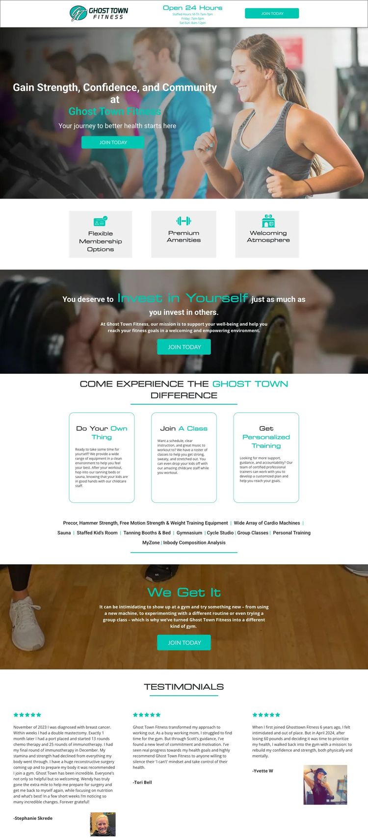 Screenshot 1 of Ghost Fitness (Gym) (Example Duda Fitness Website)