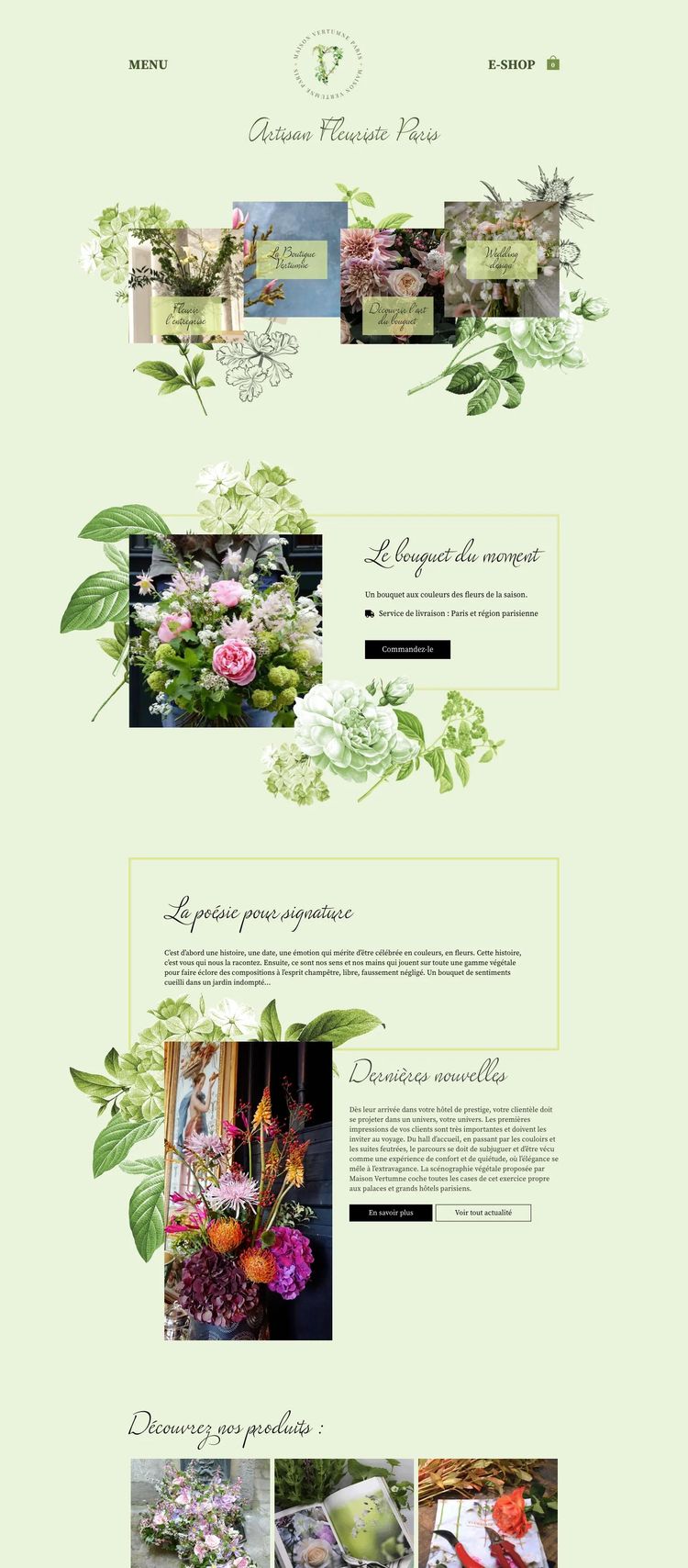 Screenshot 2 of Maison Vertumne (Example WordPress Florist Website)