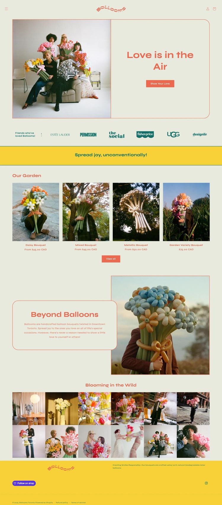 Screenshot 2 of Ballooms (Example Shopify Arts and Crafts Website)