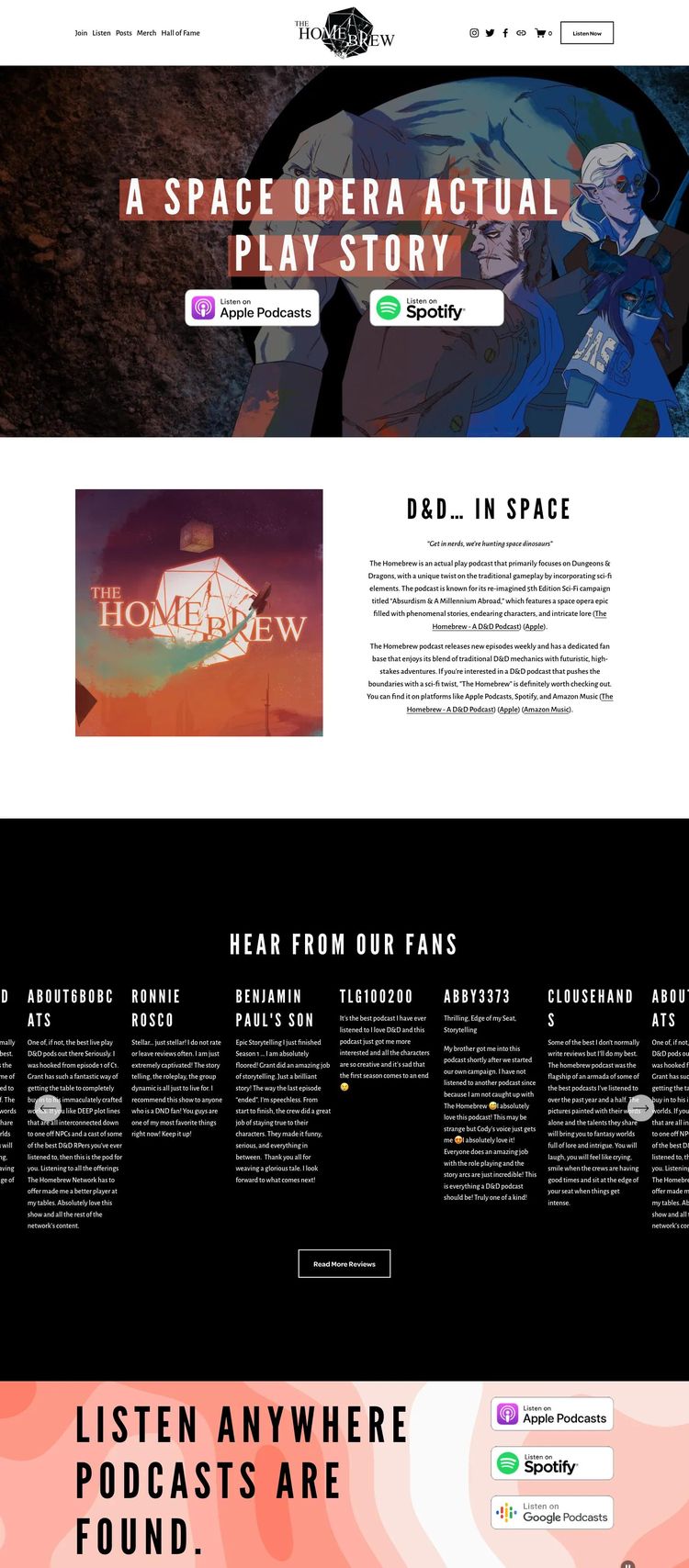 Screenshot 1 of The Homebrew (Example Squarespace Podcast Website)