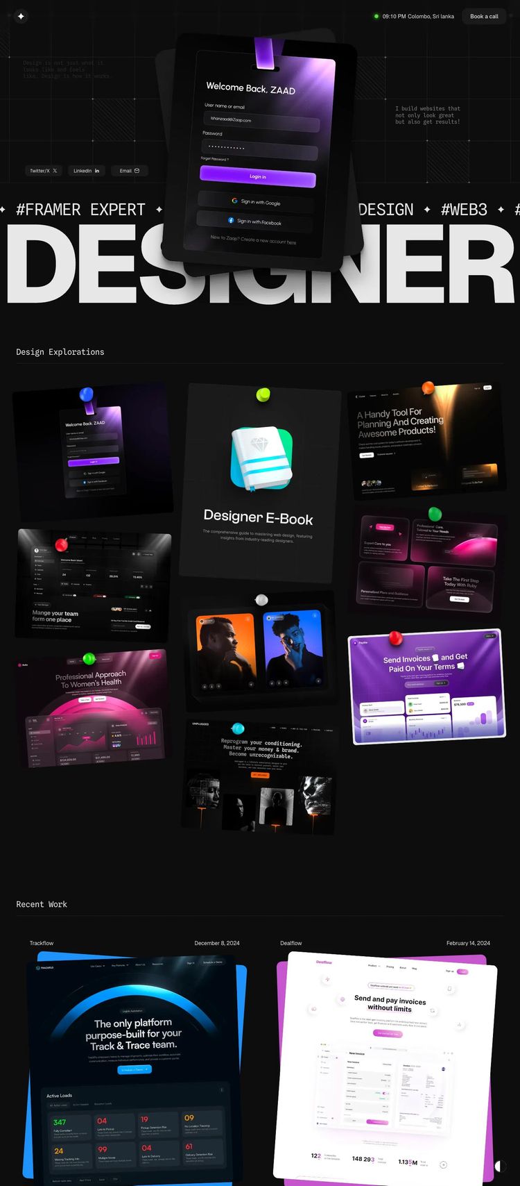 Screenshot 2 of Ishan Zaad (Example Framer Design Agency/Studio Website)