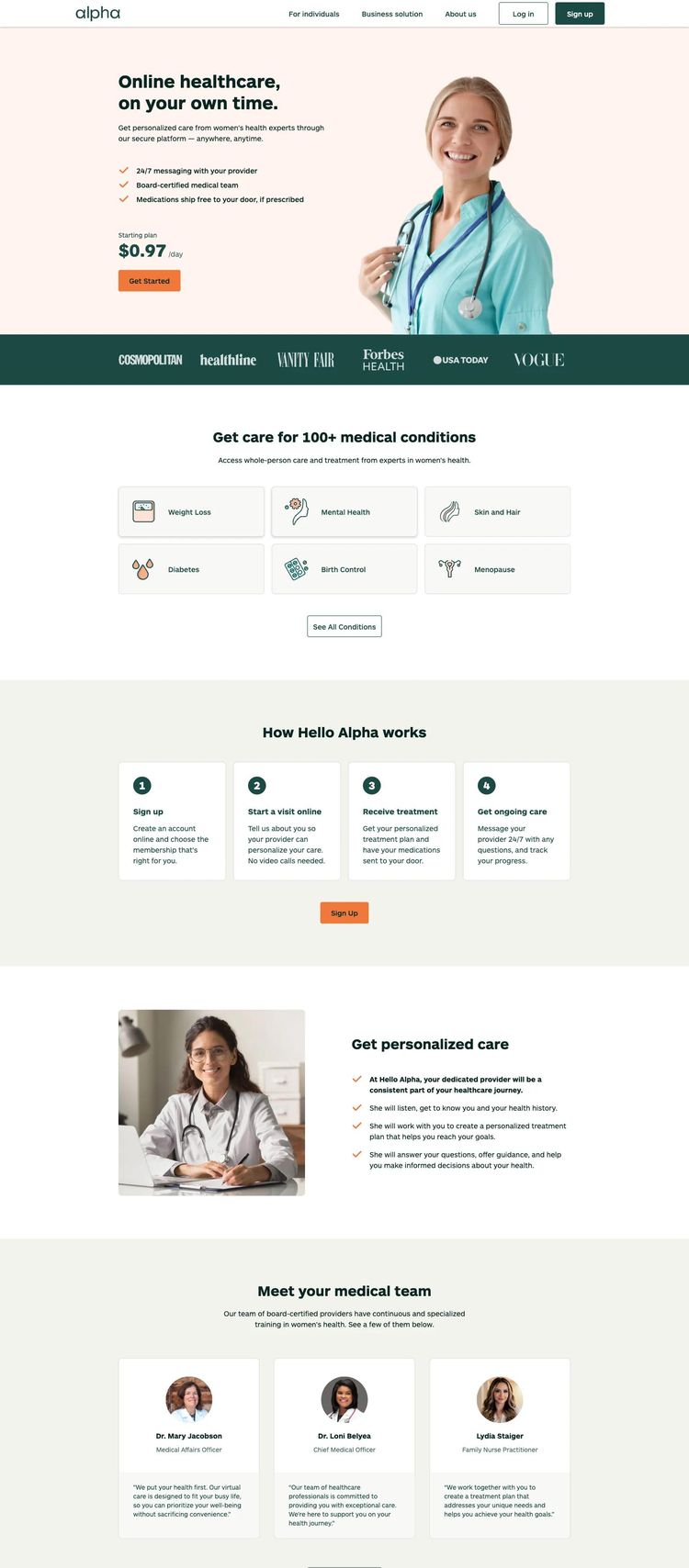 Screenshot 2 of Hello Alpha (Example Squarespace Alternative Medicine Website)