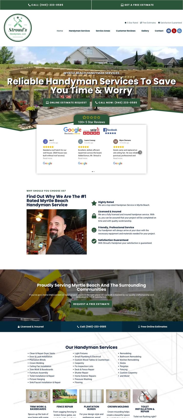 Screenshot 2 of Stroud's Handyman (Example WordPress Handyman Website)