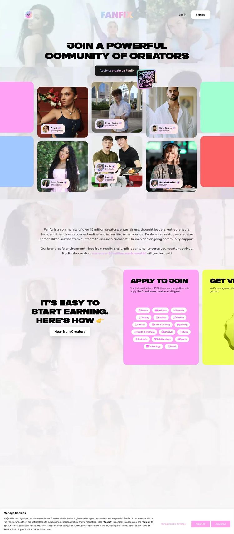 Screenshot 2 of Fanfix (Example Squarespace Community Center Website)
