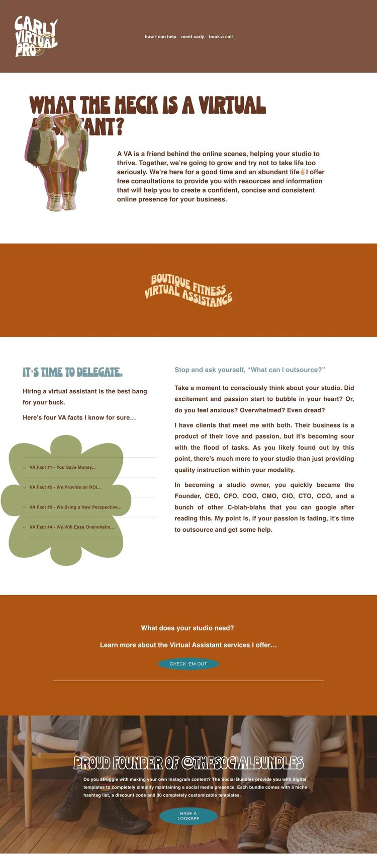Screenshot 1 of Carly Virtual Pro (Example Squarespace Virtual Assistant Website)