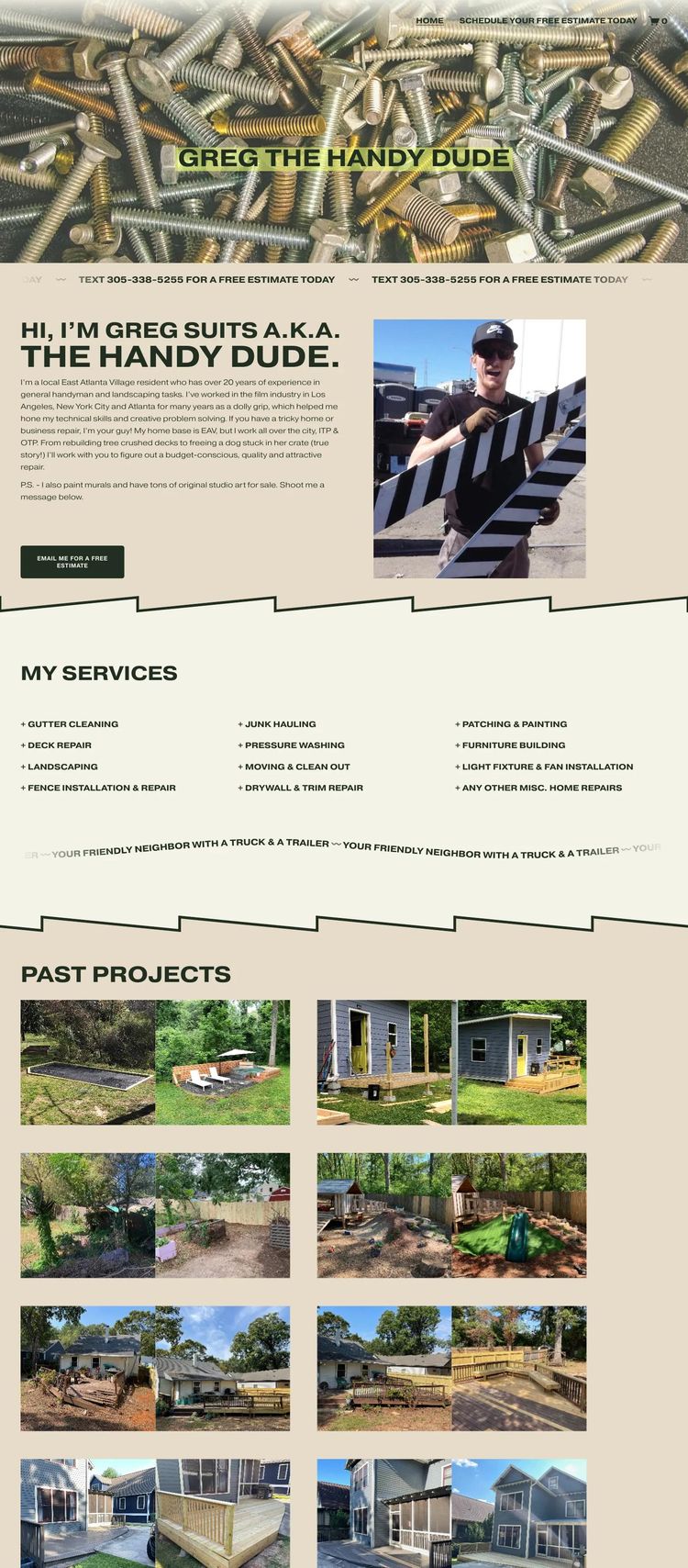 Screenshot 2 of Greg the Handy Dude (Example Squarespace Handyman Website)