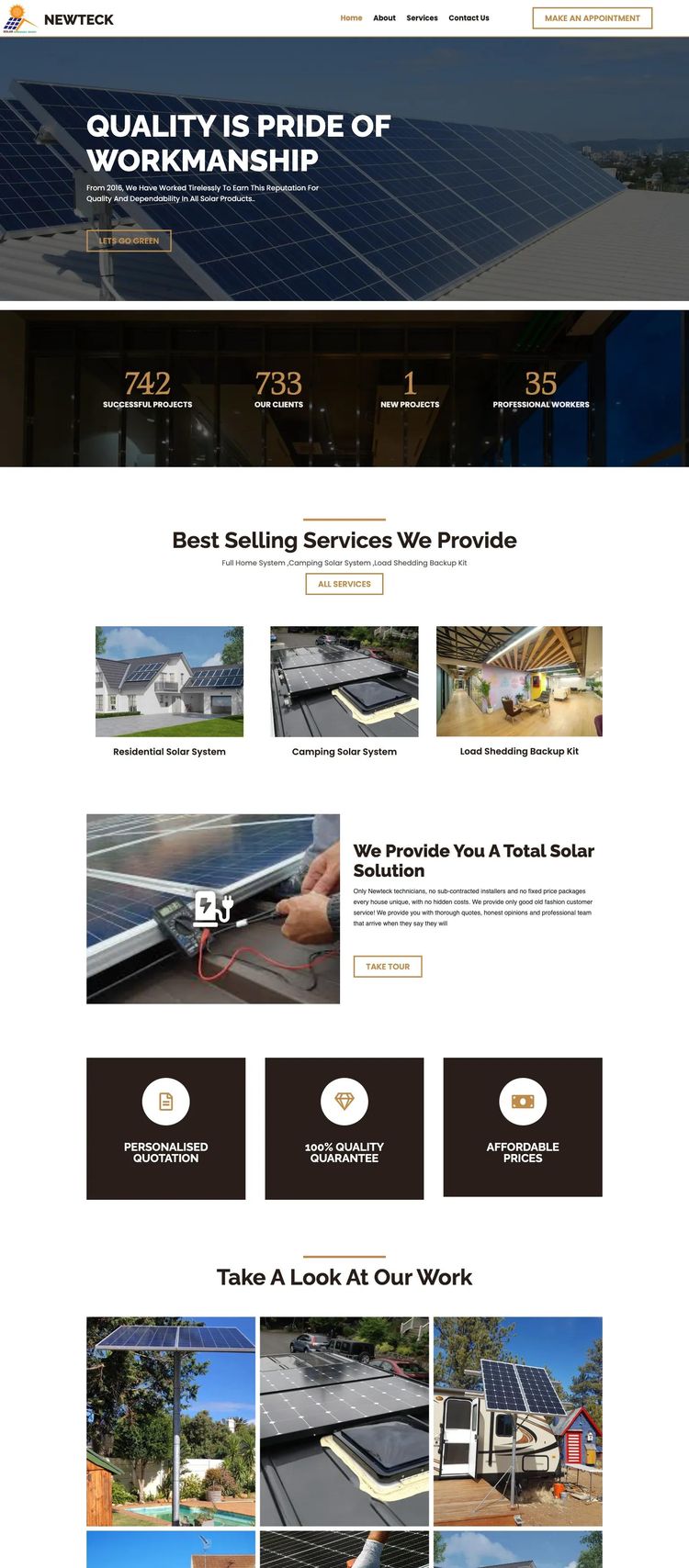 Screenshot 2 of Newteck (Example undefined Solar Website)
