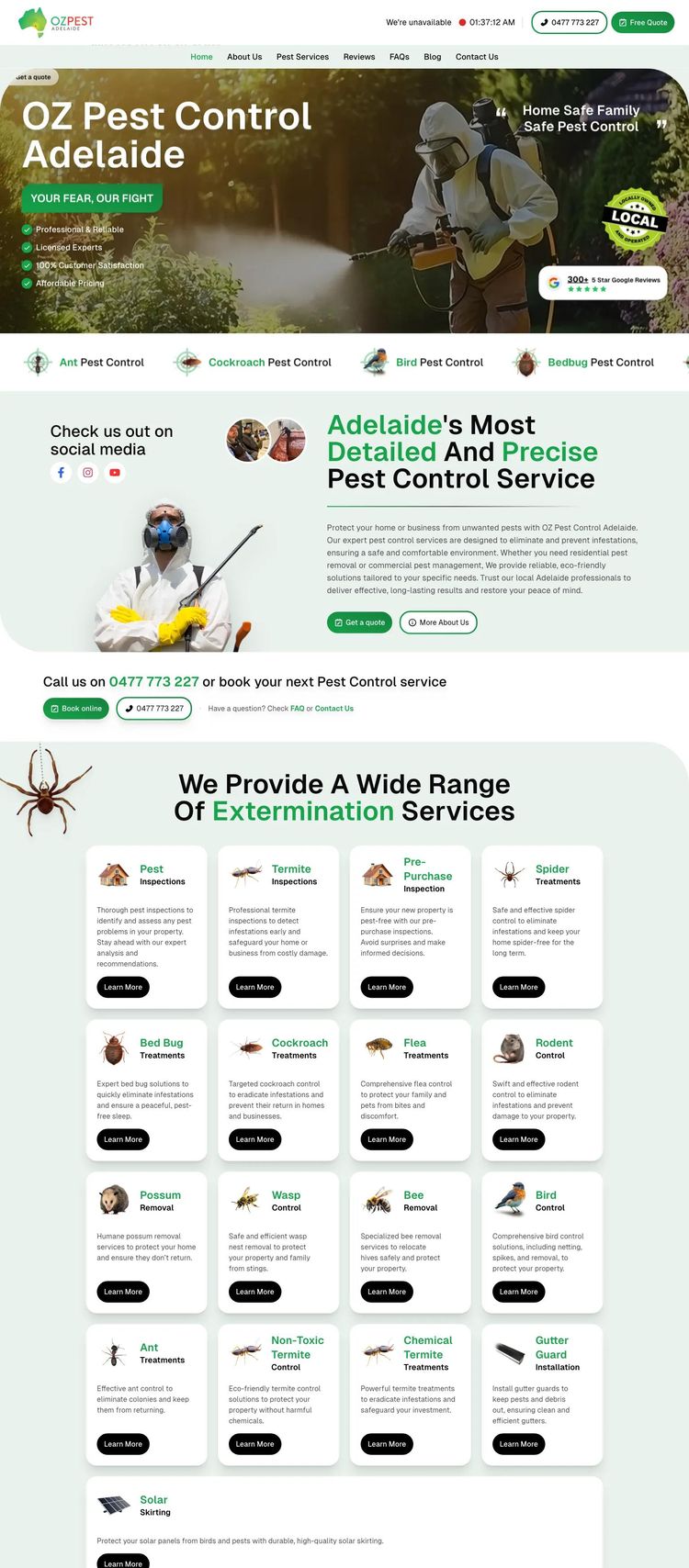 Screenshot 2 of OZ Pest Control Adelaide (Example Next.js Pest Control Website)