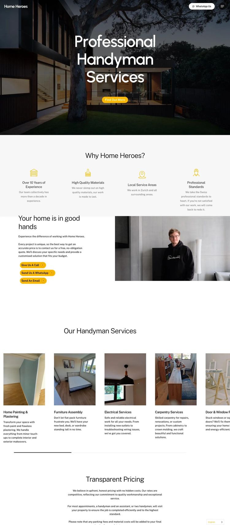 Screenshot 2 of Home Heroes (Example WordPress Handyman Website)
