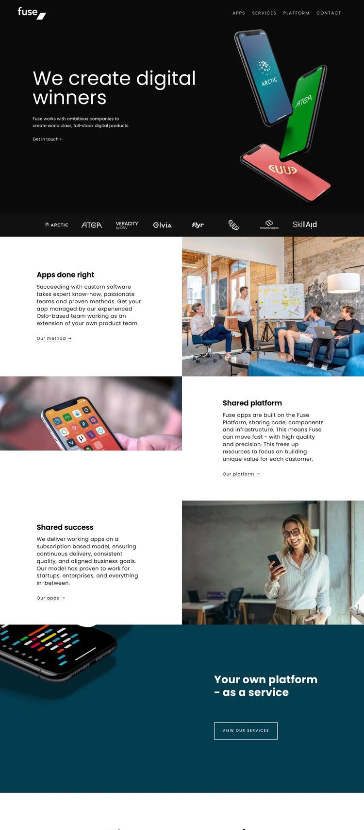 Screenshot 2 of Fuse (Example Squarespace Software Development Website)