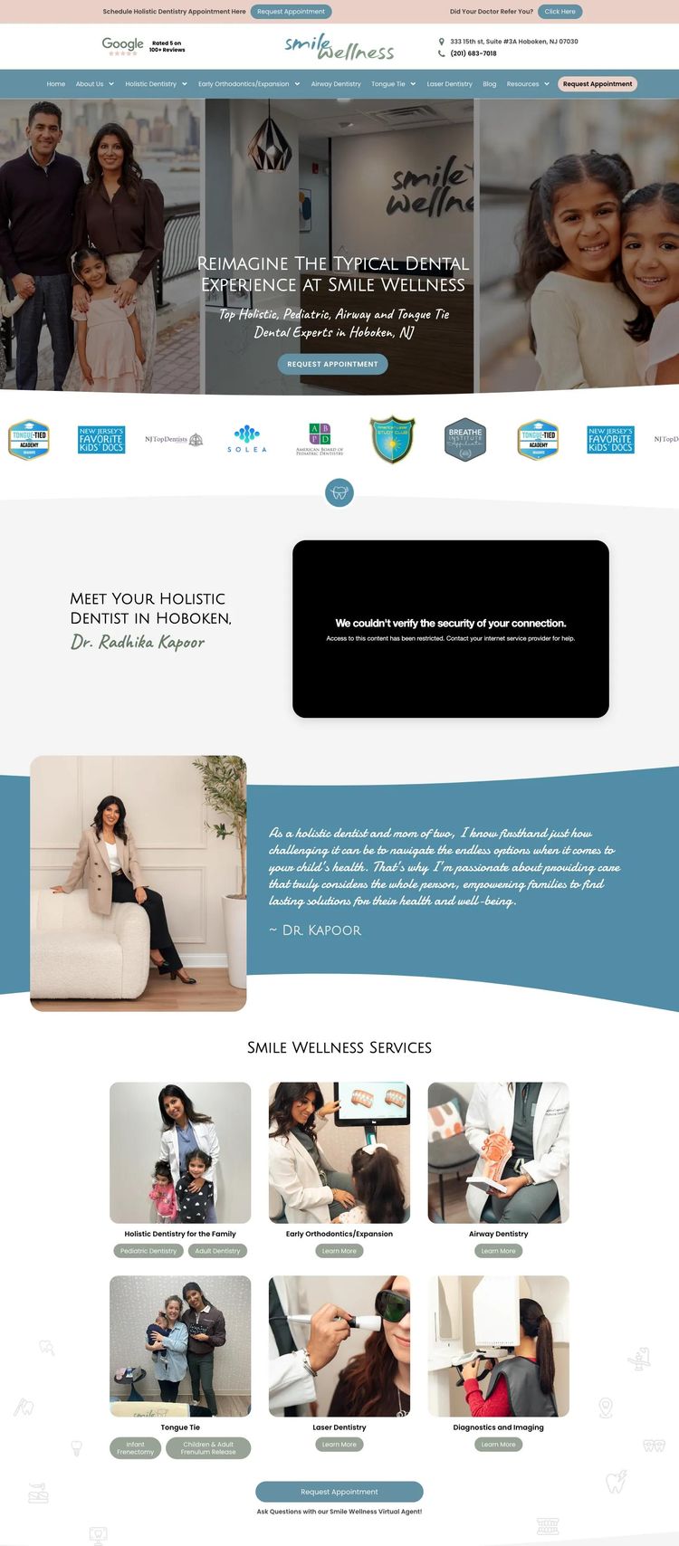 Screenshot 2 of Smile Wellness (Example WordPress Dentist Website)