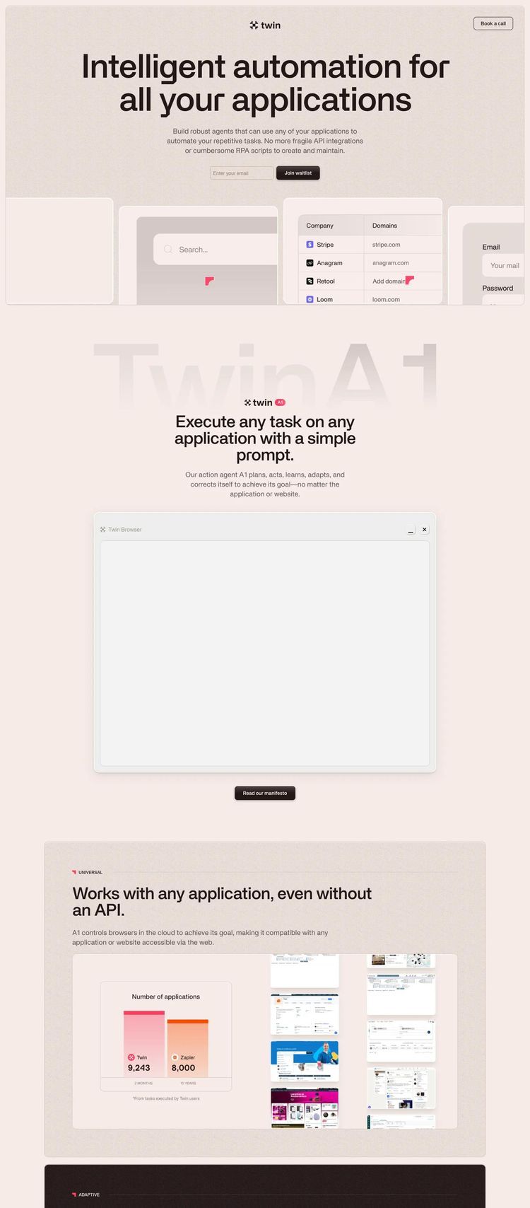 Screenshot 2 of Twin (Example Framer AI and Machine Learning Website)