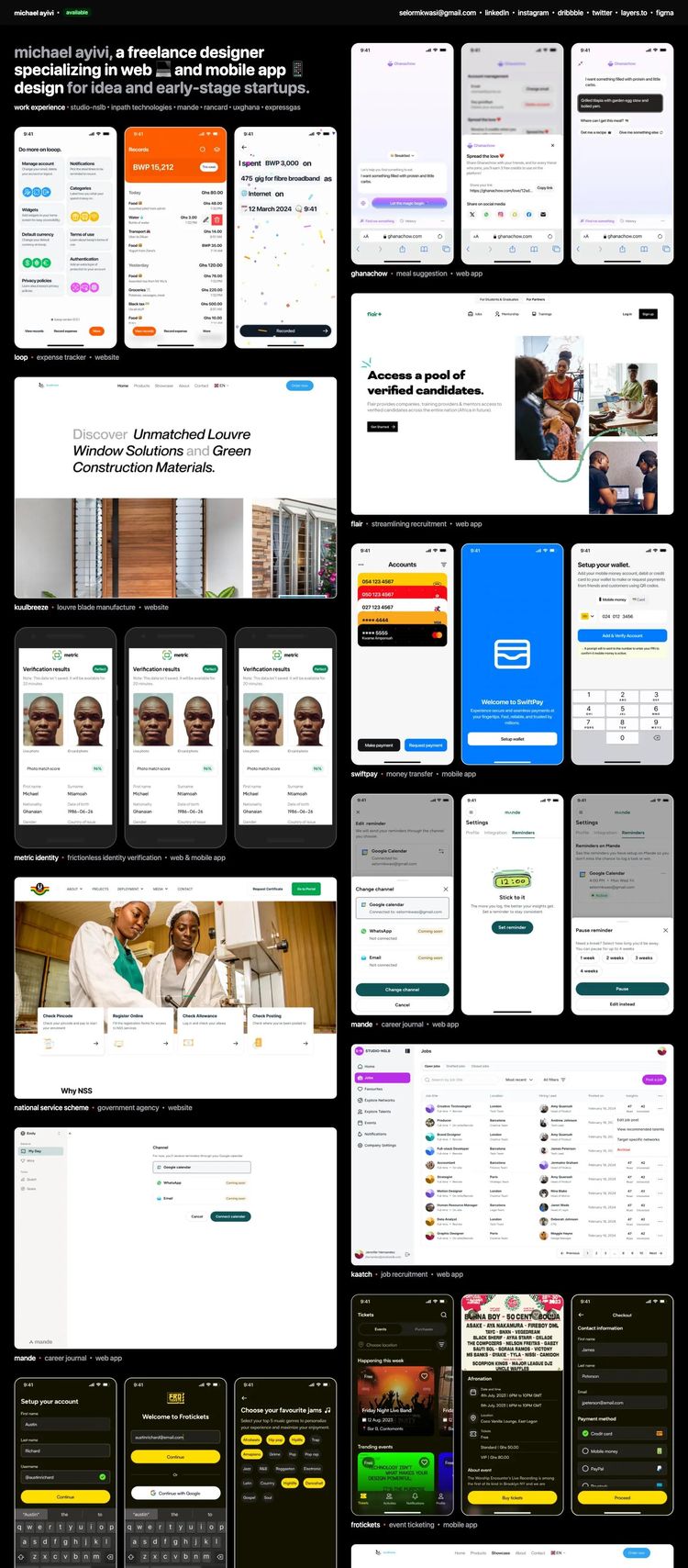 Screenshot 2 of Michael Ayivi (Example Framer Developer Tools Website)