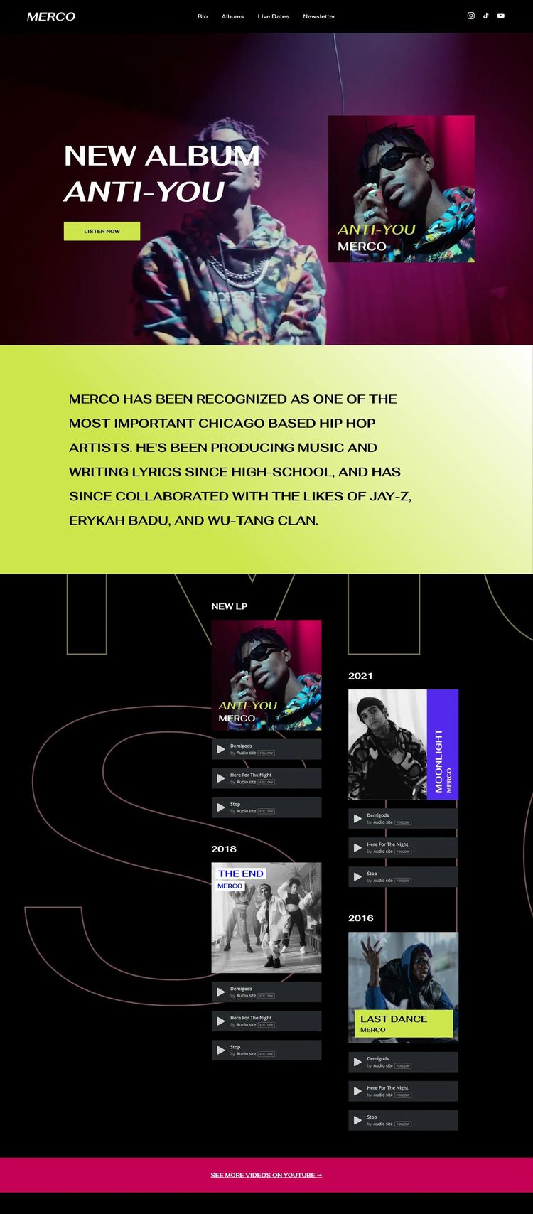 Screenshot 1 of Rap Musician Template
