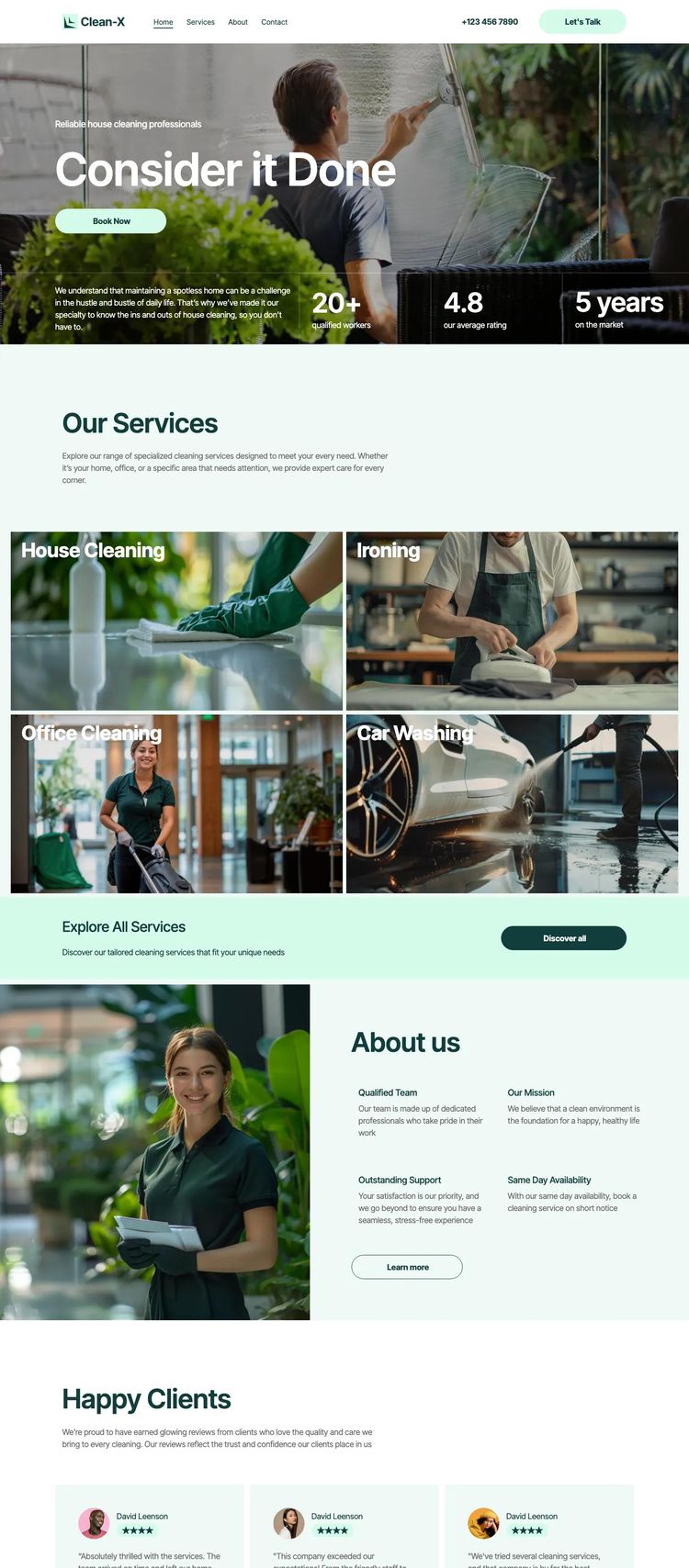 Screenshot 1 of Cleaning Services Template