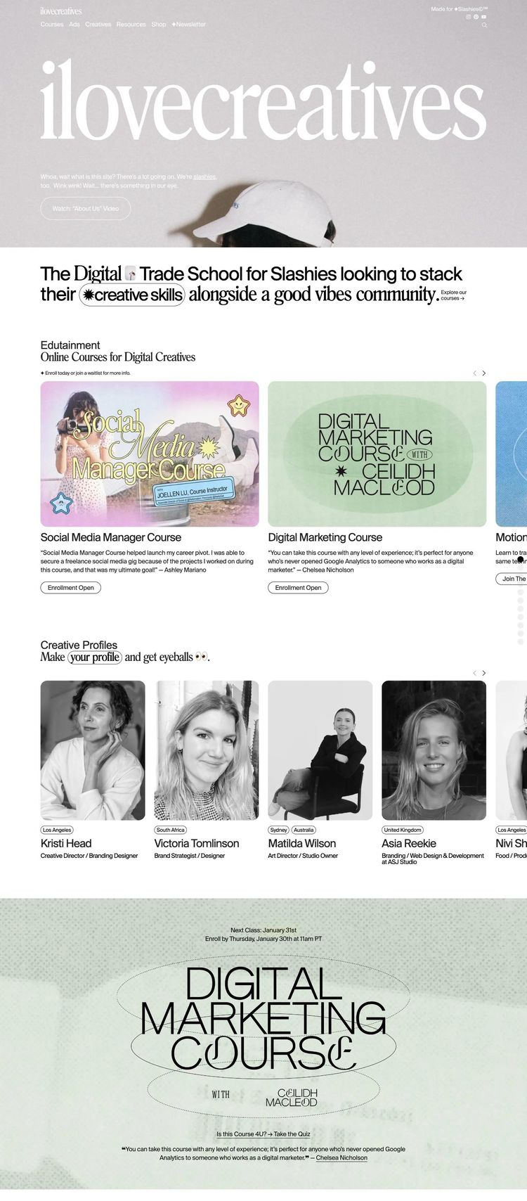 Screenshot 1 of ilovecreatives (Example Squarespace Ecommerce (General) Website)