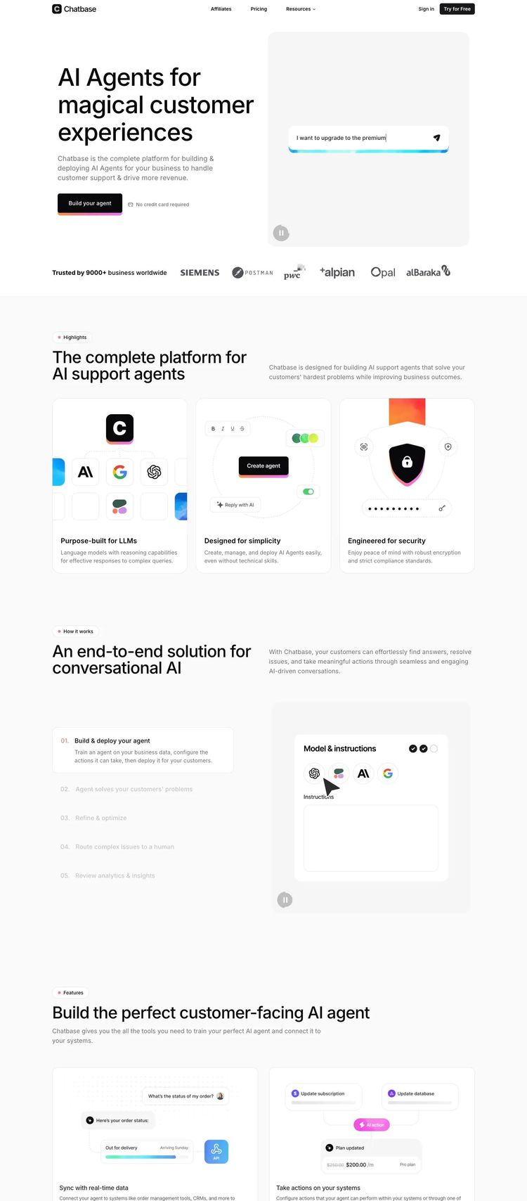 Screenshot 2 of Chatbase (Example Next.js AI and Machine Learning Website)