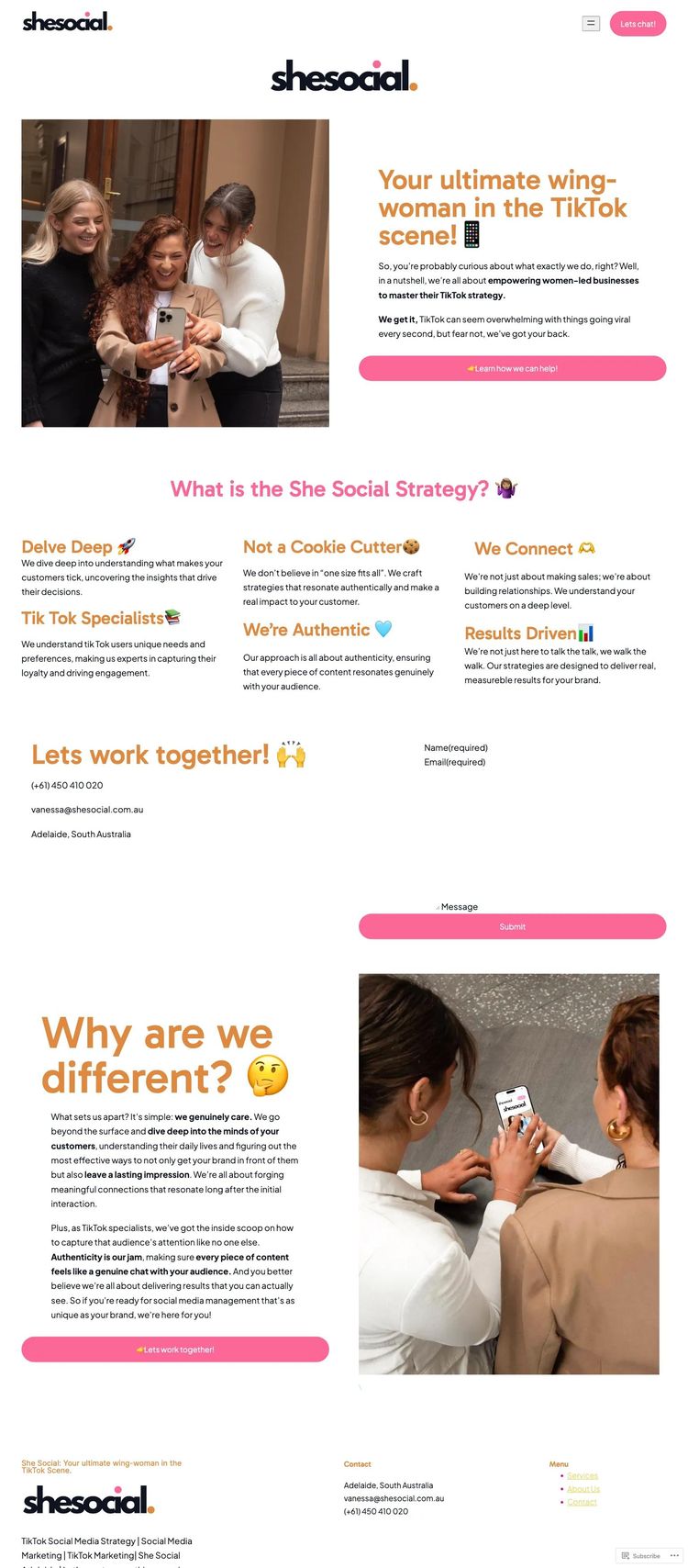 Screenshot 2 of She Social (Example WordPress TikTok Agency Website)