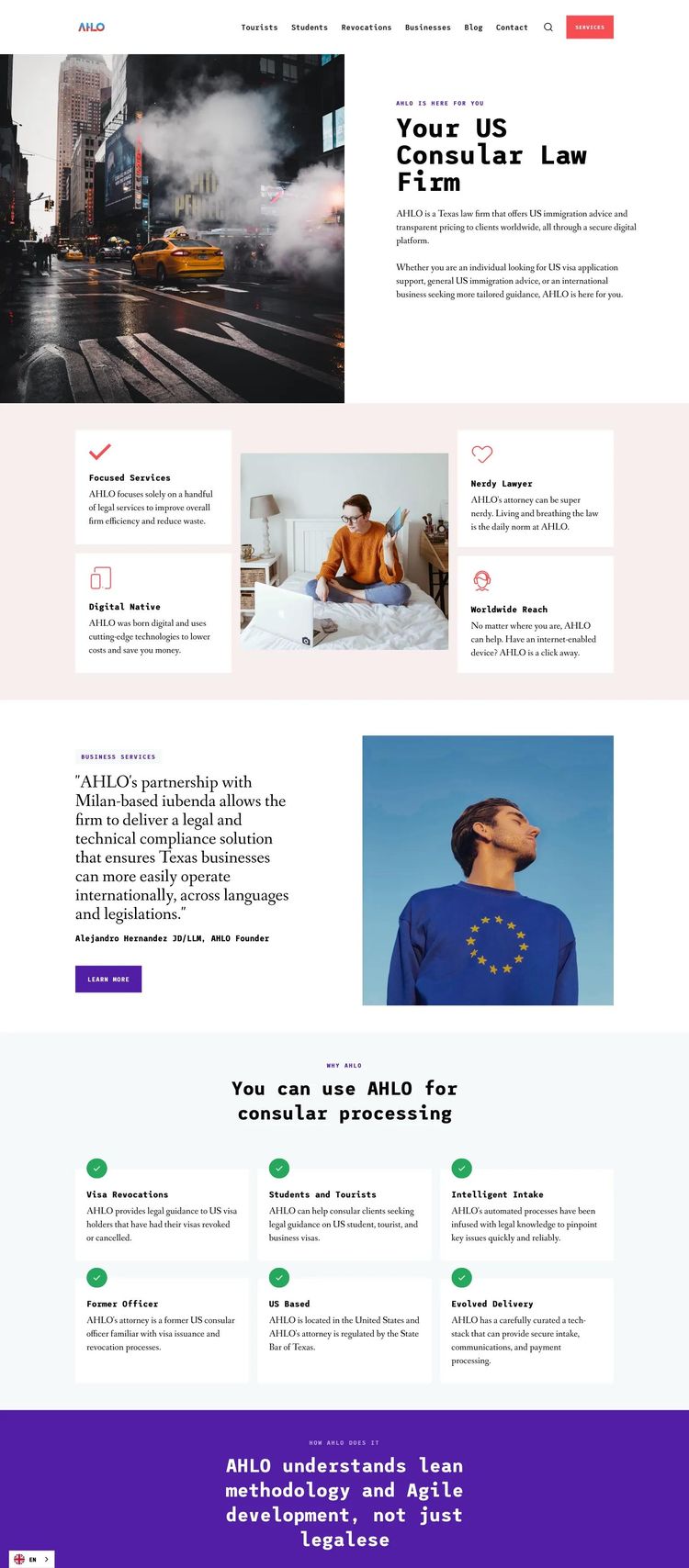 Screenshot 2 of AHLO (Example Webflow Law Firm Website)