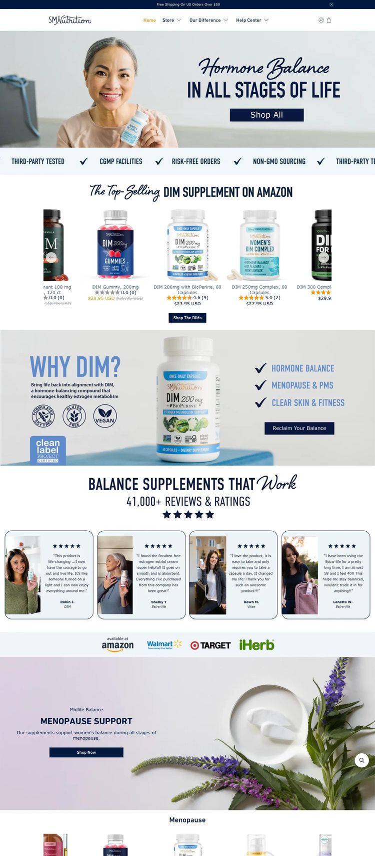 Screenshot 2 of SMNutrition (Example Shopify Nutritionist Website)