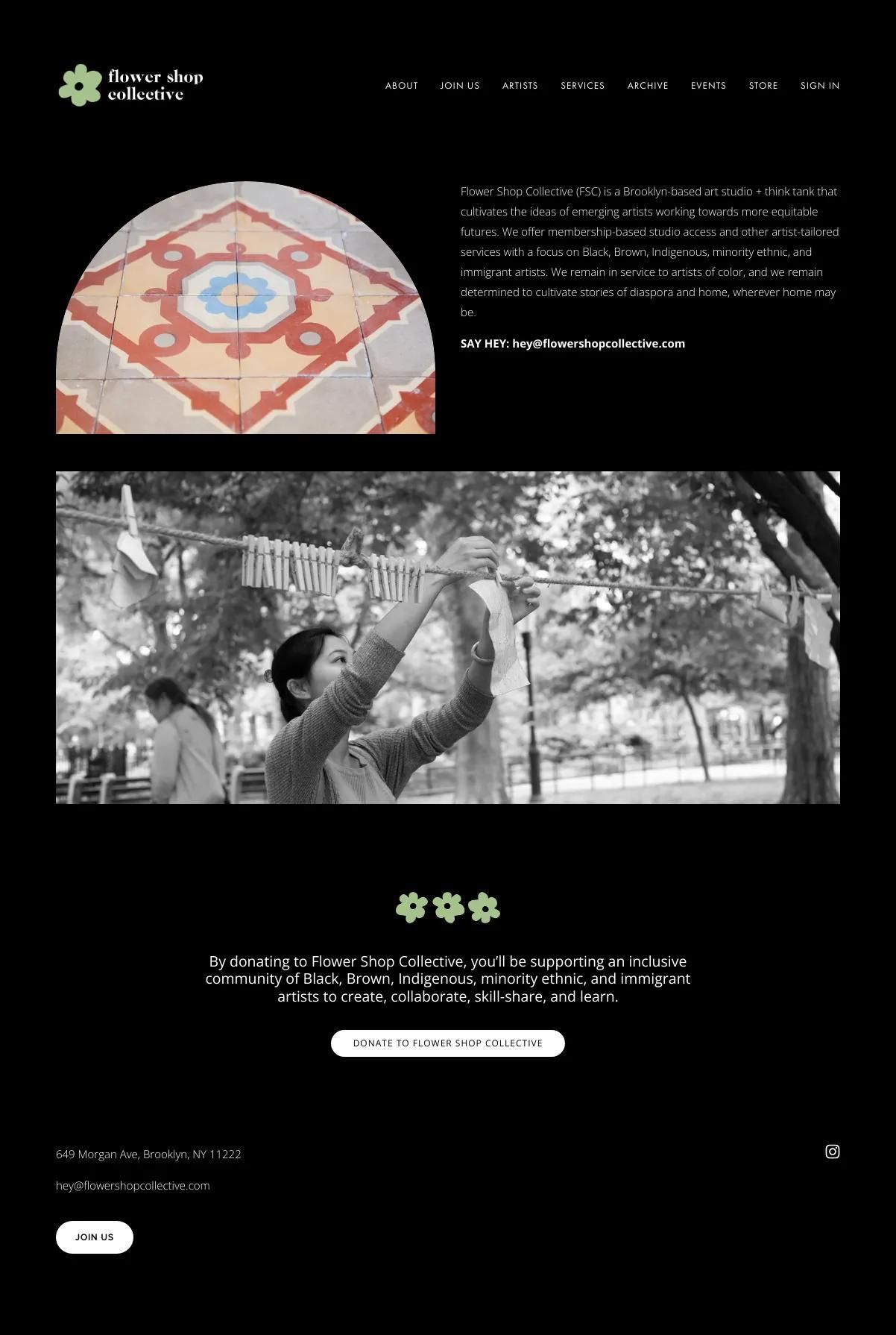 Screenshot 2 of Flower Shop Collective (Example Squarespace Artist Website)