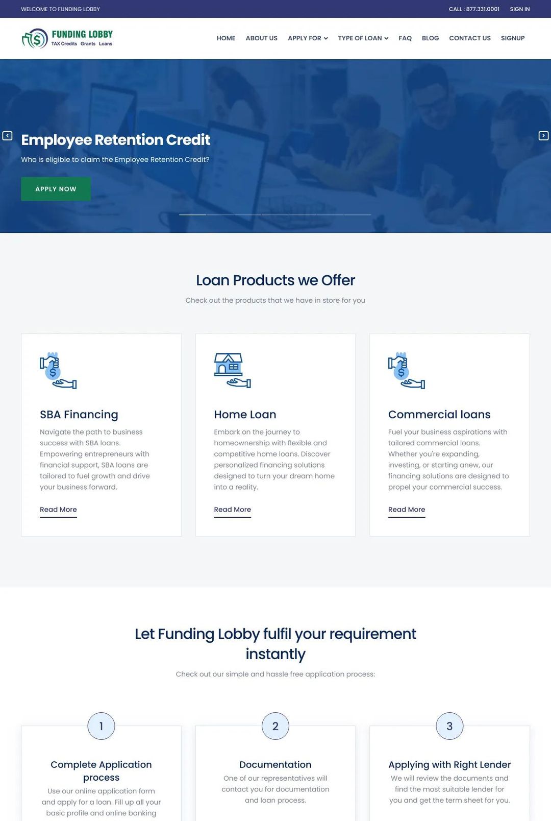 Screenshot 1 of Funding Lobby (Example Duda Website)