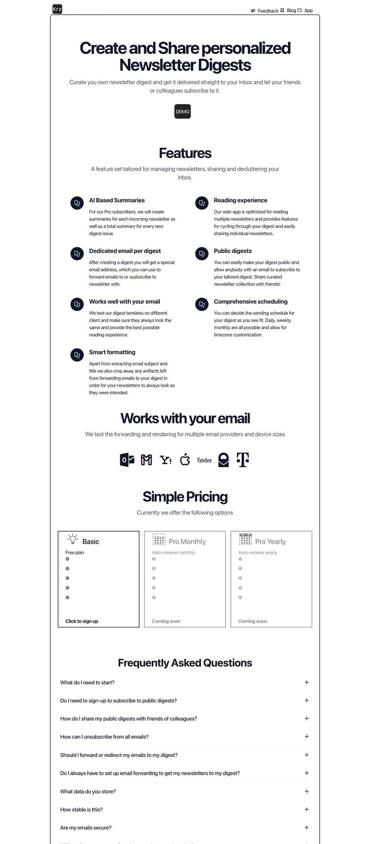 Screenshot 2 of Krz (Example Astro Mobile App Website)