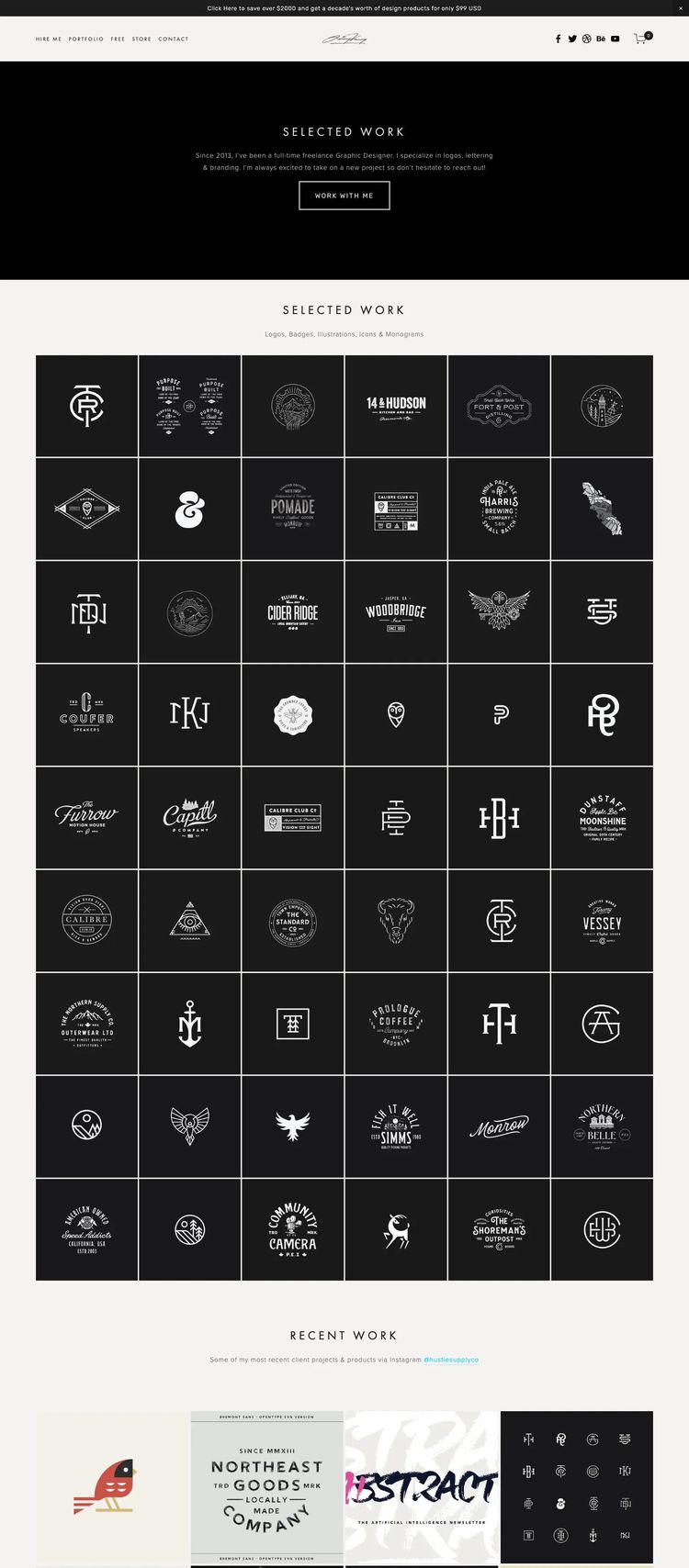 Screenshot 2 of Jeremy Vessey (Example Squarespace Design Portfolio Website)