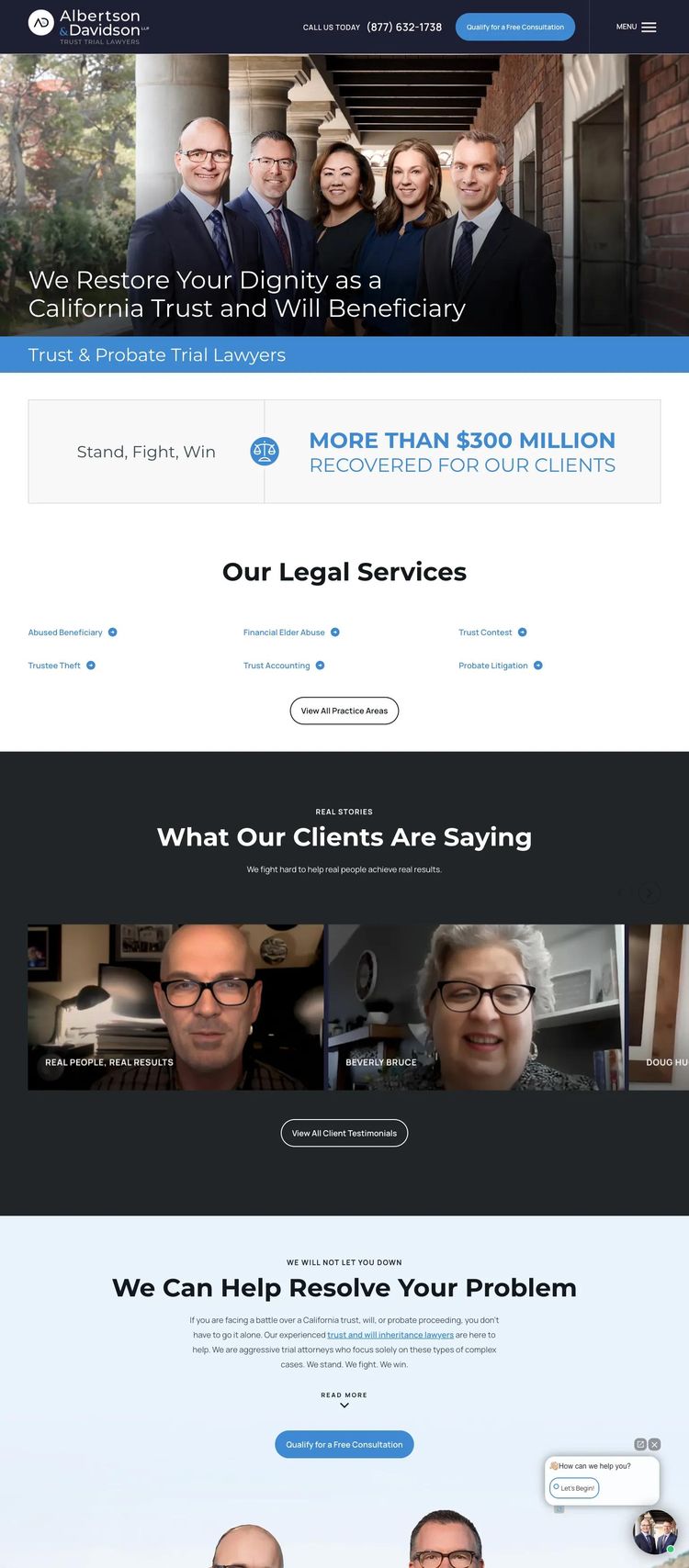 Screenshot 1 of Albertson & Davidson (Example WordPress Law Firm Website)