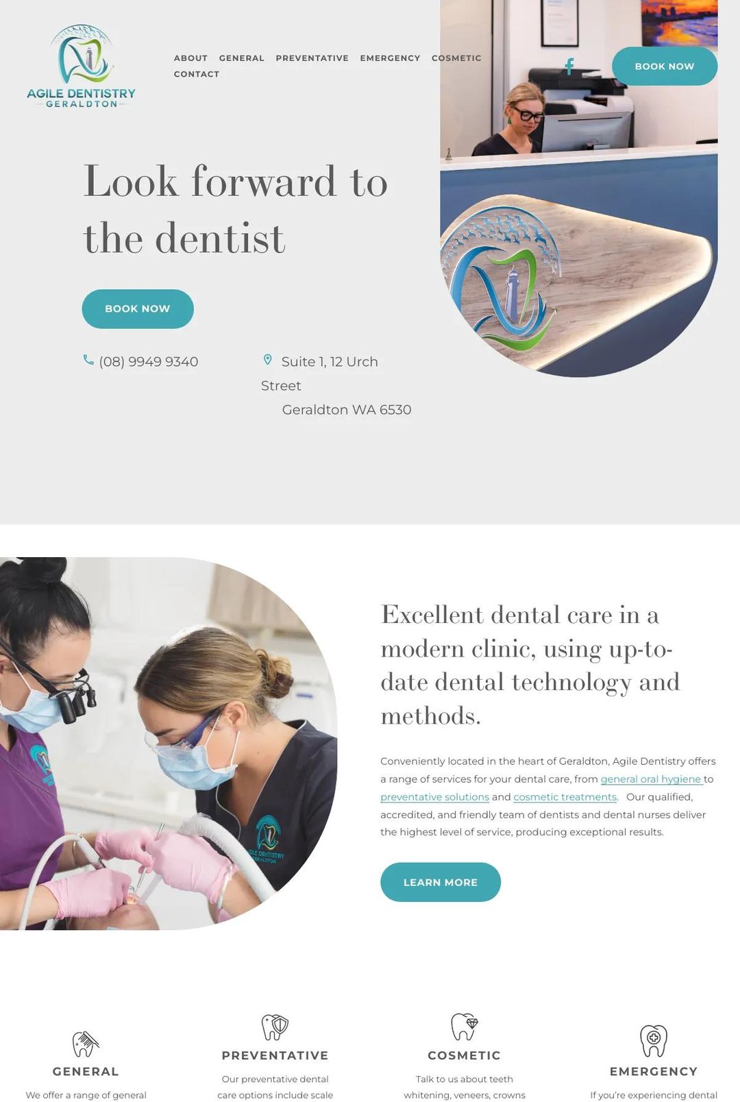 Screenshot 1 of Agile Dentistry (Example Squarespace Dentist Website)