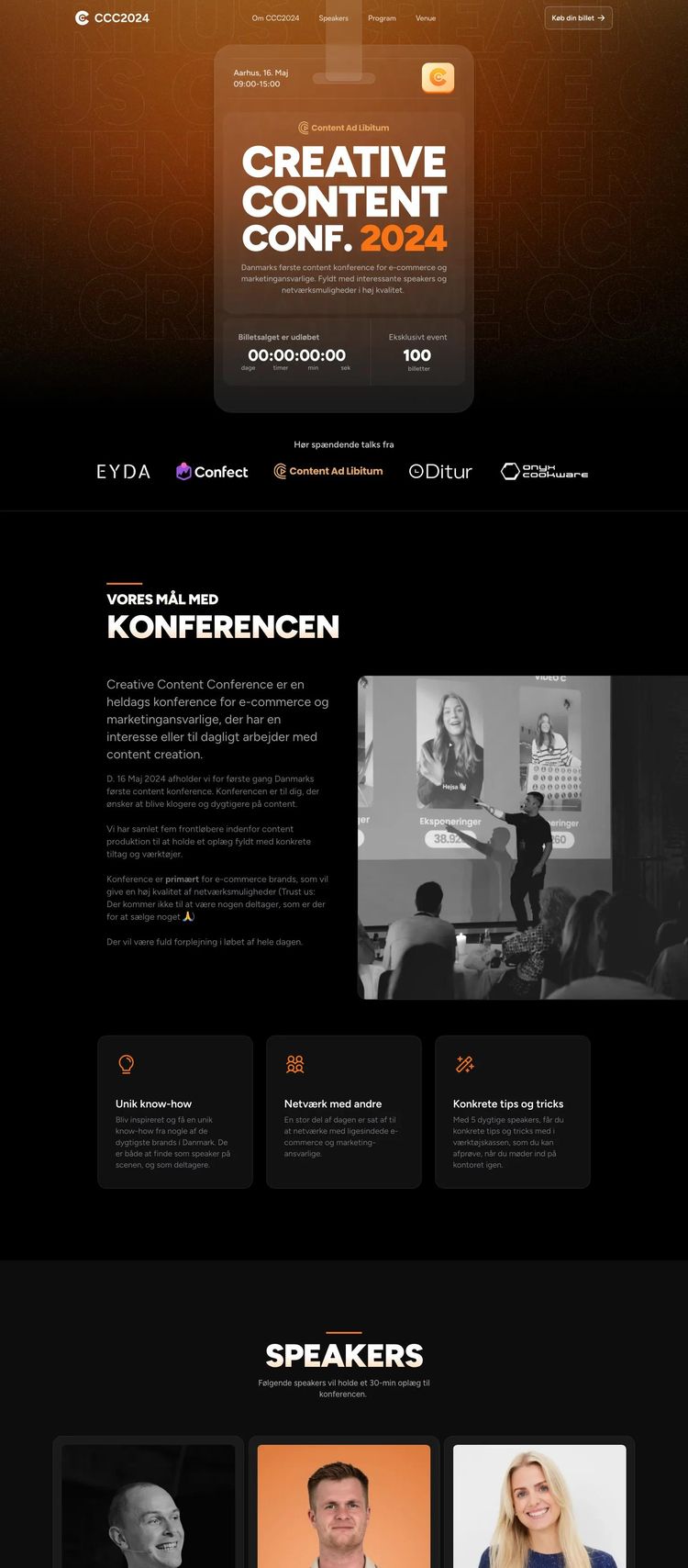 Screenshot 2 of Creative Content Conference (Example Framer Conference Website)