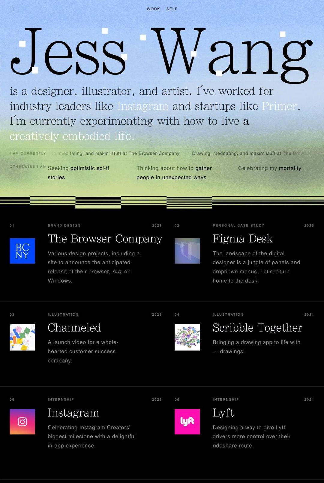 Screenshot 1 of Jess Wang (Example Squarespace Resume Website)