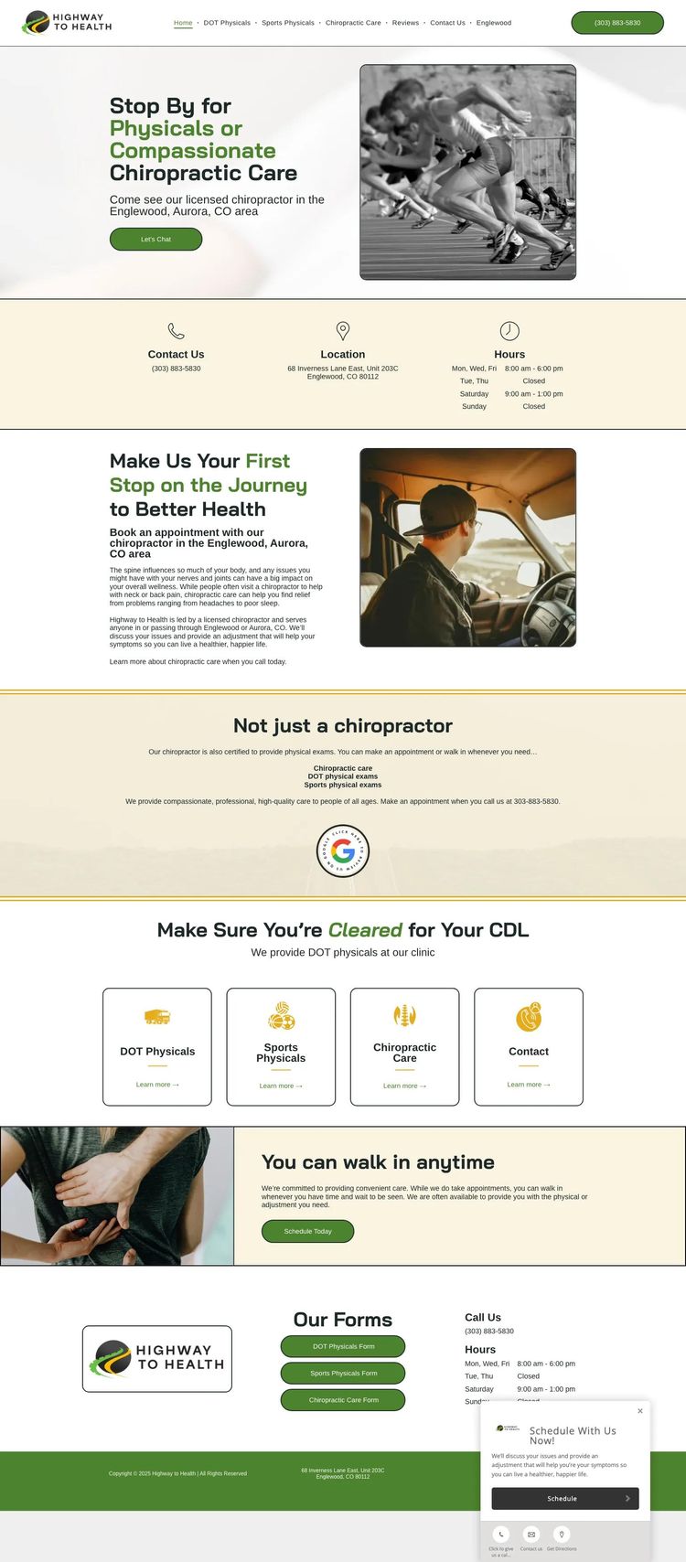 Screenshot 2 of Highway to Health (Example undefined Chiropractor Website)