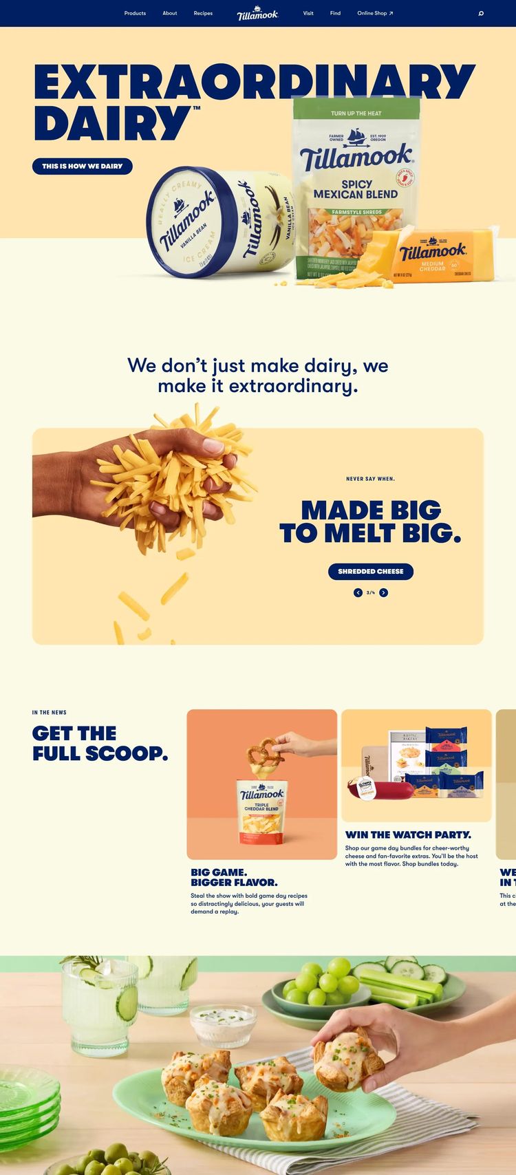 Screenshot 2 of Tillamook (Example undefined Food and Beverage Website)