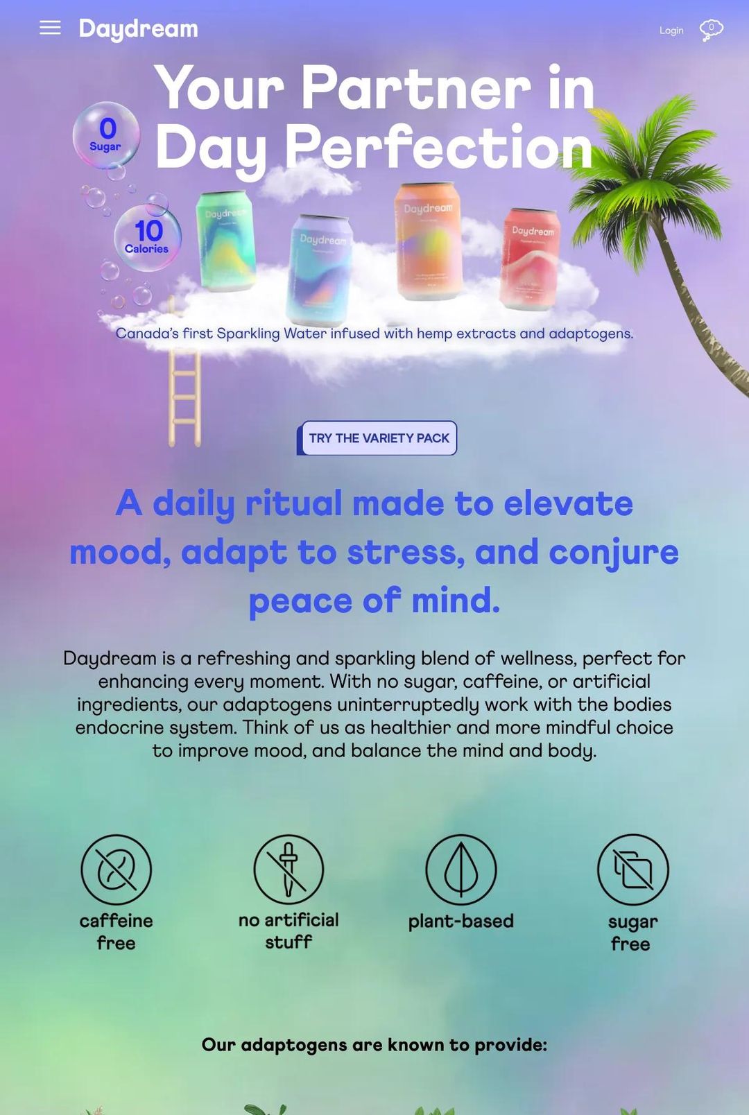Screenshot 1 of Daydream Drinks (Example Shopify Food and Beverage Website)