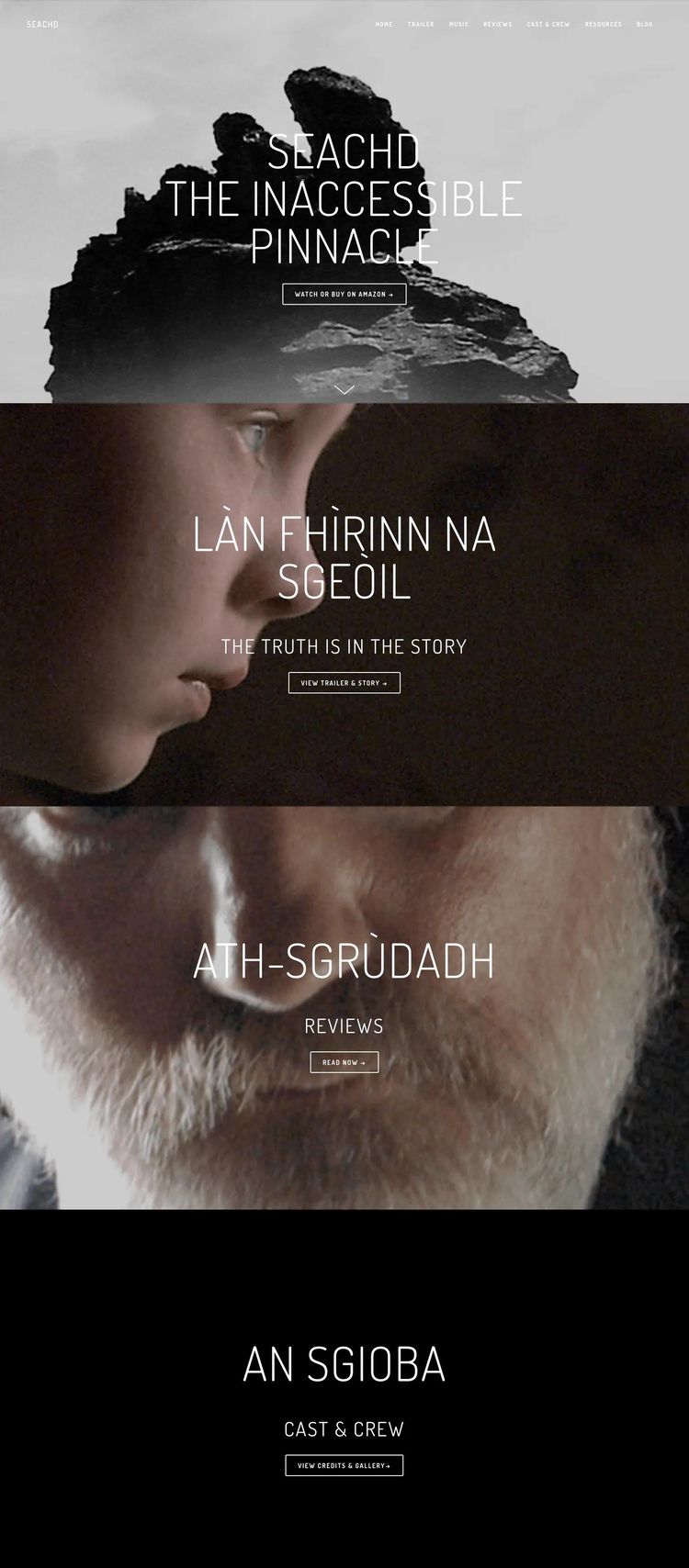 Screenshot 2 of Seachd (Example Squarespace Film Website)