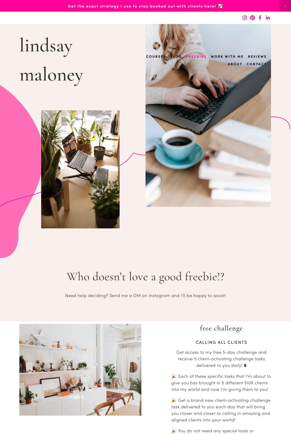 Screenshot 3 of Lindsay Maloney (Example Squarespace Coach Website)